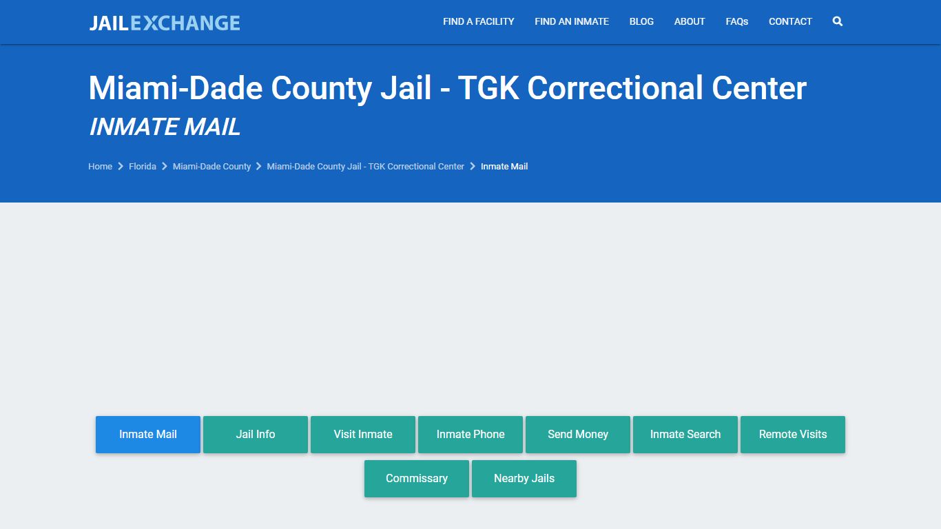 Miami-Dade County Jail - TGK Correctional Center Inmate Mail